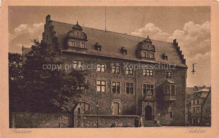 GIEssEN  Lahn Schloss Fassade Renaissance Treppe Erker Brunnen Altstadt