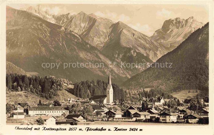 OBERSTDORF Bayern Krottenspitzen Fuerschiesser Kratzer Allgaeu Bergpanorama Kirc
