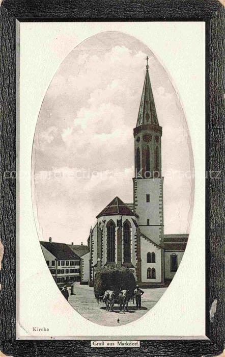 Markdorf Baden Hepbach Bodenseekreis BW Kirche Kirchturm Marktplatz Ochsenkarren