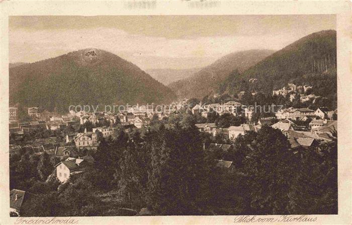 Friedrichroda Thueringen Kurhaus Kurort Bergtal Waelder Panorama Huegel