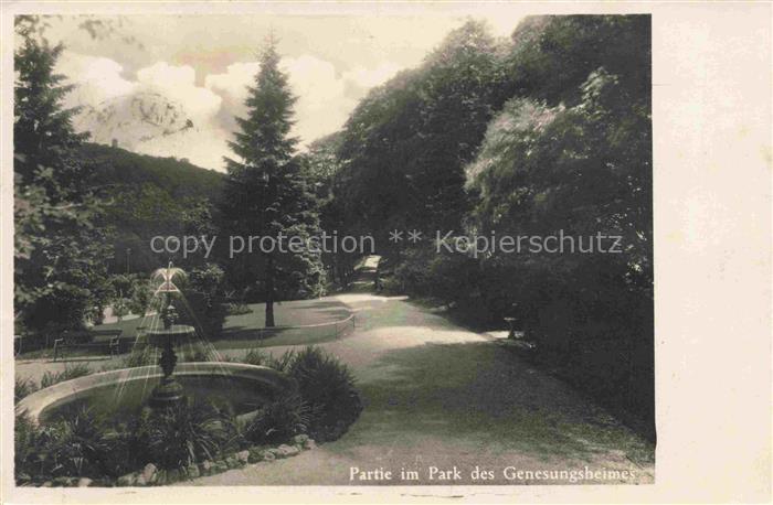 BAD EMS Rheinland-Pfalz Genesungsheim Park Brunnen Fontaene Kurpark Baeume Garte