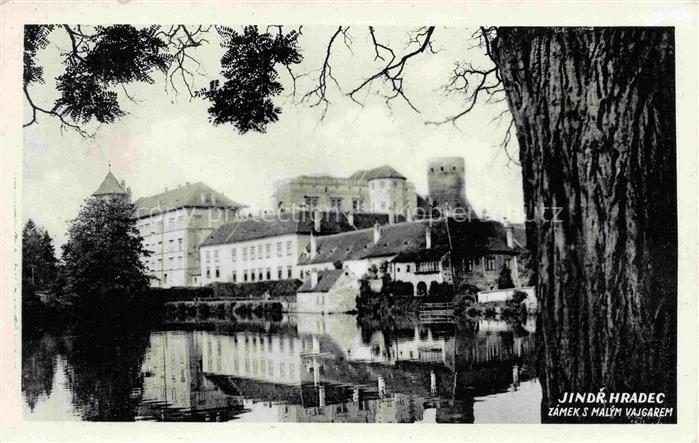 Jindrichuv Hradec Neuhaus Boehmen CZ Zamek Vajgar Teich Schloss Spiegelung Turm