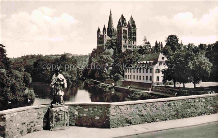 LIMBURG  Lahn Hessen Dom Lahnbruecke Hlg-Nepomuk Lahn Bruecke Heiligenfigur Kath