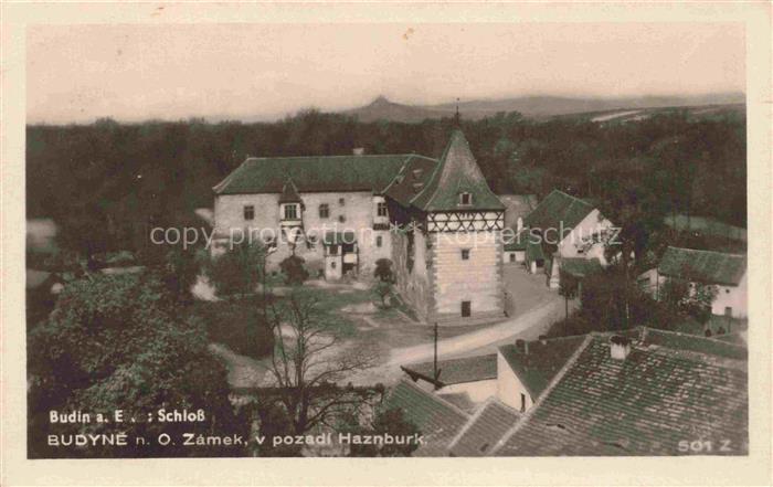 Budyne nad Ohri Budin Eger Litomerice Leitmeritz CZ Zamek Schloss Haznburk Vogel