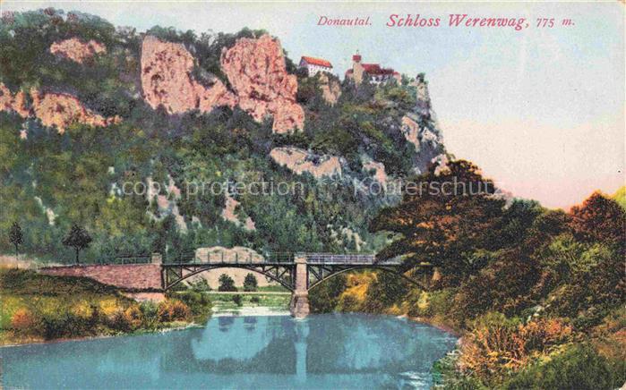 Werenwag Schloss Beuron Donautal Schloss-Werenwag Donautal Donau Bruecke Felsen