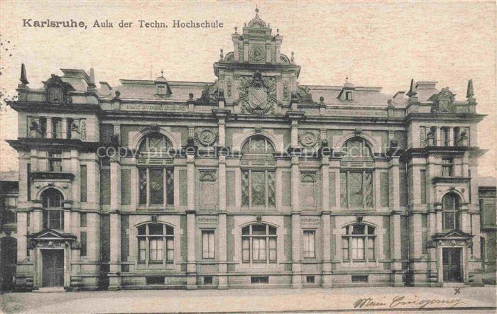 Gruenwettersbach KARLSRUHE BW Aula Technische-Hochschule Gruenderzeit Fassade Ho