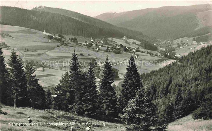 Warmensteinach Fichtelgebirge Bayern Fichtelgebirge Geiersberg Tal Dorf Kirche N