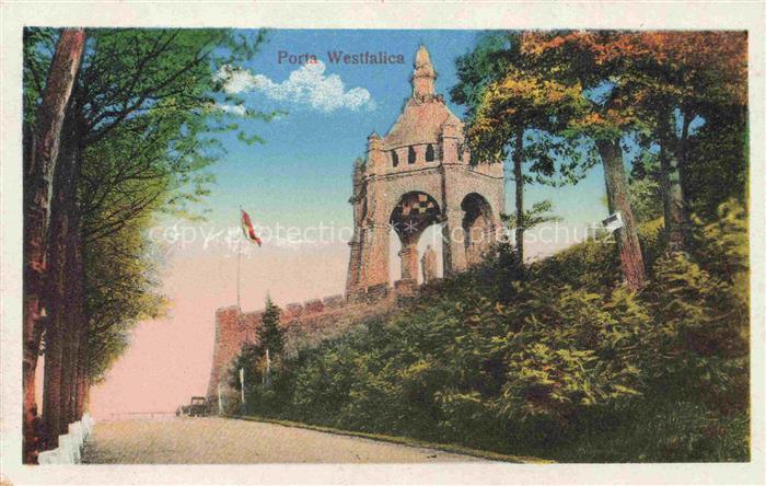 PORTA WESTFALICA NRW Wittekindsberg Moltkturm Kaiser-Wilhelm-Denkmal Tor Mauer F