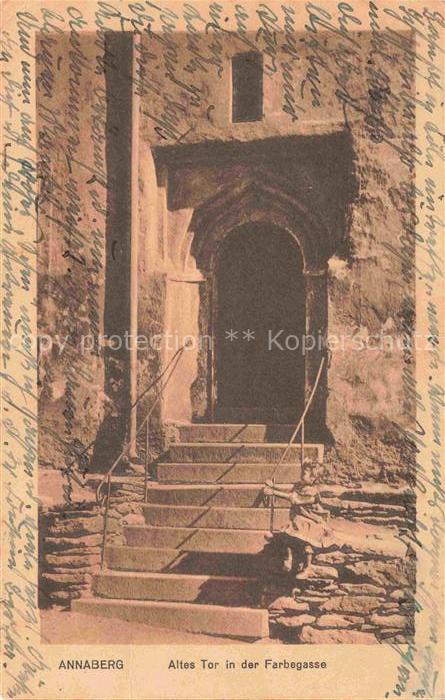 Annaberg-Buchholz Erzgebirge Sachsen Altes-Tor Farbegasse Torbogen Treppe Stadtm