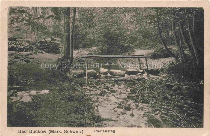 Bad Buckow Maerkische Schweiz Brandenburg Poetensteg Wald Bach Bruecke Steg Maer