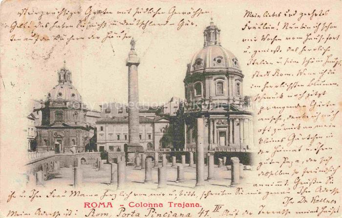 ROMA  Rom Lazio IT Colonna-Trajana Trajanssaeule Forum-Romanum Kirche Kuppel Rui