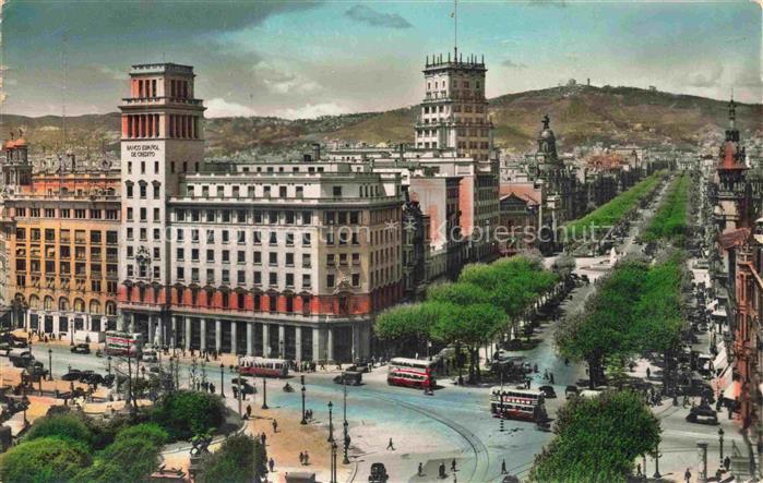 BARCELONA Cataluna ES Plaça-de-Catalunya Passeig-de-Gràcia Banco-Español-de-Créd