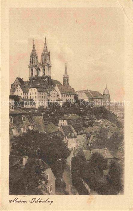 MEIssEN Elbe Sachsen Schlossberg Dom Albrechtsburg Doppelturm Altstadt Daecher E