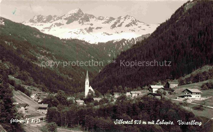 Silbertal Montafon Vorarlberg AT Silbertal Montafon Lobspitze Kirchturm Bergtal