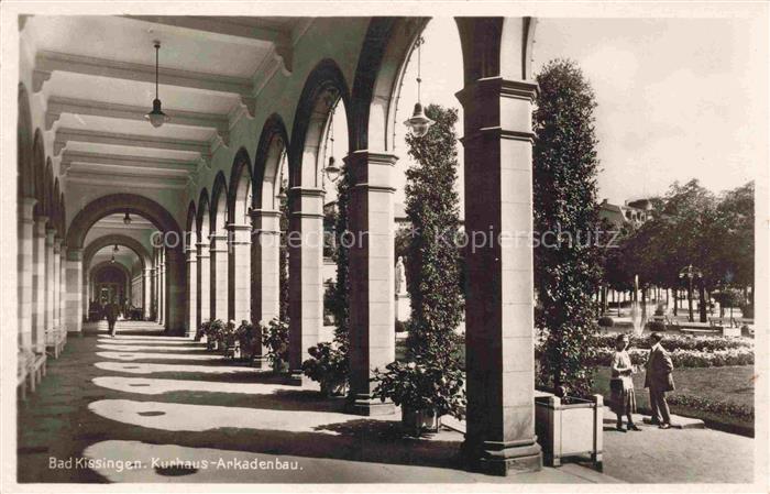 BAD KIssINGEN Bayern Kurhaus-Arkadenbau Arkaden Wandelhalle Kurpark Saeulen Pass