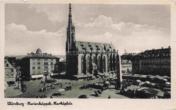 Heidingsfeld WueRZBURG Marienkapelle Marktplatz Marktstand Kirche Kirchturm Mark