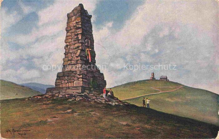 Feldberg 1450m Schwarzwald BW Bismarckdenkmal Turm Denkmal Berggipfel Wanderer O