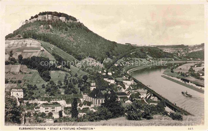Koenigstein Saechsische Schweiz Sachsen Festung-Koenigstein Elbe Elbsandsteingeb