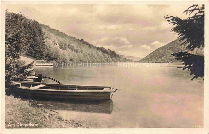 Diemelsee Hessen Diemelsee Stausee Boot Wald Damm Sauerland Ufer Erholung