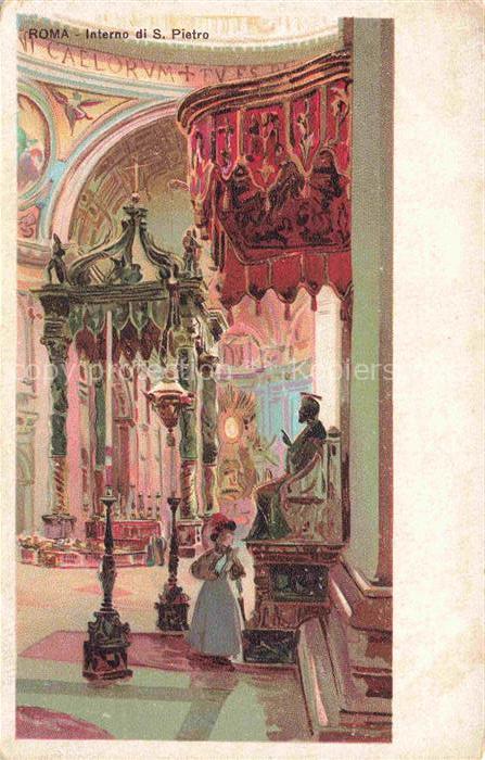 Rom  ROMA IT San-Pietro Innenraum Baldachin Altar Basilika Pilger Kirchenraum Sa