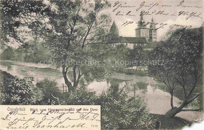 Atter Herrenteichswall Dom Teich Kirche Baeume Stadtansicht Tuerme