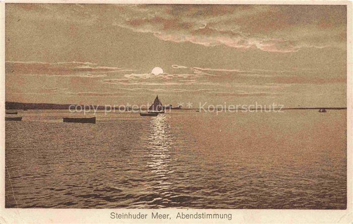 Steinhuder Meer Steinhude Wunstorf Niedersachsen Steinhuder-Meer Segelboot Abend