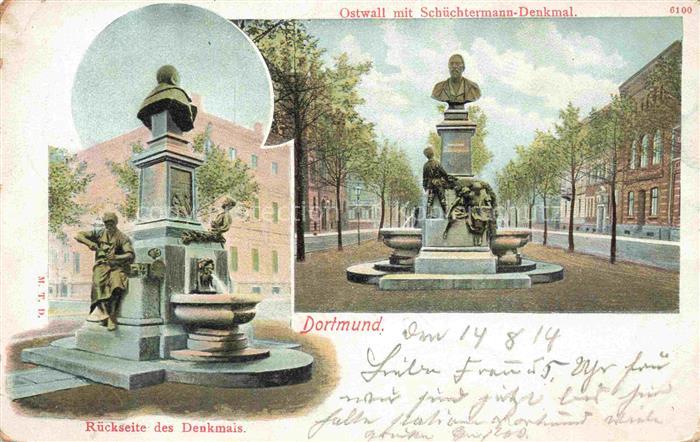 DORTMUND CITY Ostwall Schuechtermann-Denkmal Denkmal Bueste Promenade Baeume