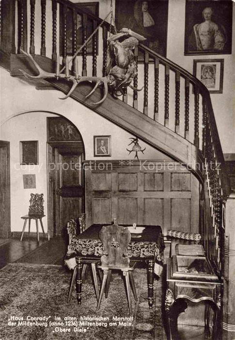 MILTENBERG Main Haus-Conrady Mildenburg Marstall Diele Treppe Gemaelde Hirschgew