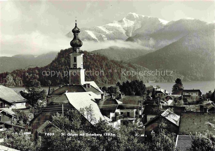 Sankt Gilgen Kirche Zwiebelturm Schafberg Wolfgangsee Ortschaft Berge Wald