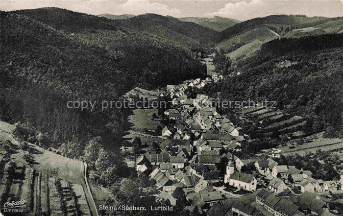 Steina Bad Sachsa Suedharz Luftbild Suedharz Tal Wald Dorf Kirche Haeuser Bergla