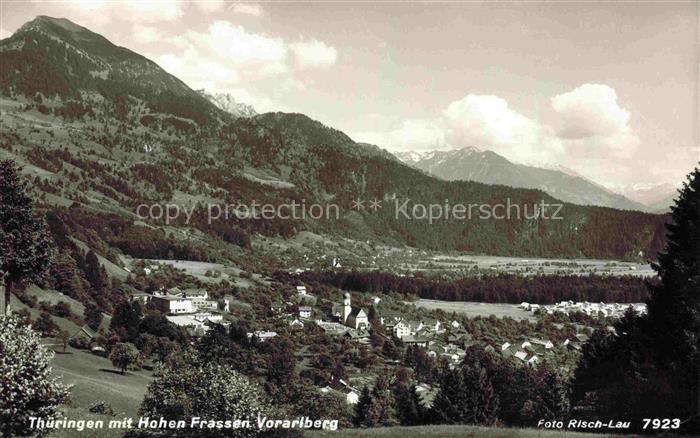 Thueringen im Wolgau Vorarlberg AT Hohe-Frassen Bergpanorama Ortschaft Alpen Wal