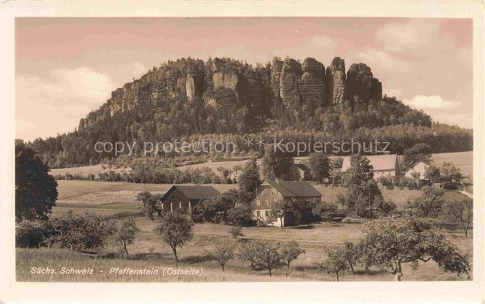 Pfaffenstein Koenigstein Saechsische Schweiz Pfaffenstein Felsmassiv Ostseite Ba