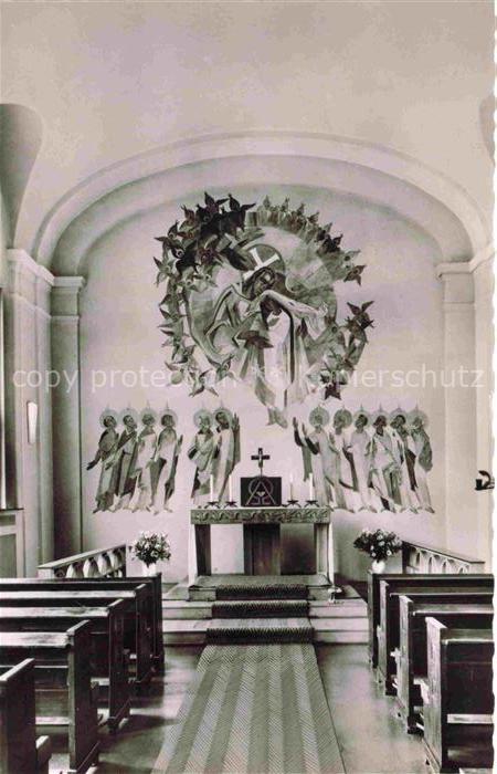 Attendorn OLPE NRW Ursulinenkloster Klosterkapelle Altarfresko Kirchenschiff Alt