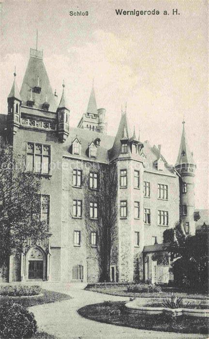 Wernigerode Harz Schloss Wernigerode-Schloss Tuerme Garten Fassade Historismus