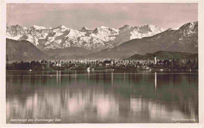 Seeshaupt Starnberger See Bayern Starnberger-See See Alpen Kirchturm Ortschaft S