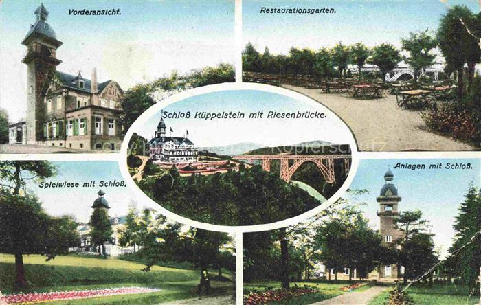 Kueppelstein (Schloss) Remscheid NRW Schloss-Kuppelstein Riesenbruecke Restaurat