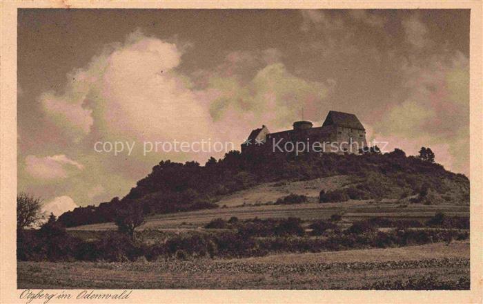 Otzberg Odenwald Hessen Odenwald Burg Huegel Feldlandschaft Veste Wehrturm