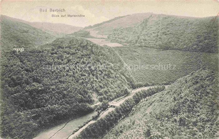 Bad Bertrich Rheinland-Pfalz Marienhoehe Tal Waldlandschaft Huegel Flusstal Vill