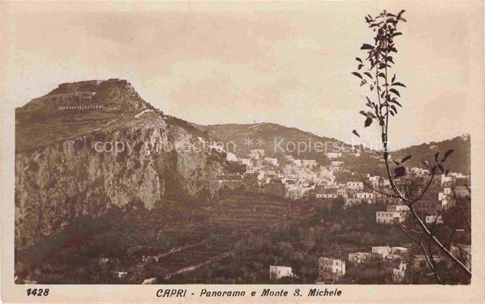 CAPRI Golfo di Napoli Campania IT Monte-San-Michele Panorama Ortschaft Felsen Mi