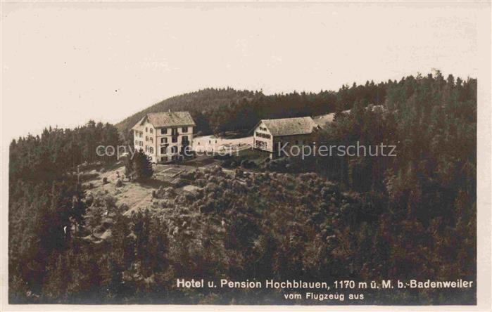 Hochblauen Gasthaus Badenweiler BW Hotel Pension Schwarzwald Wald Luftbild Baden