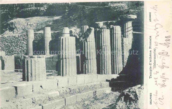 Delphes Delfos Delfi Delphi Greece Temple-d Athéna-Pronaia Marmaria Saeulenstuem