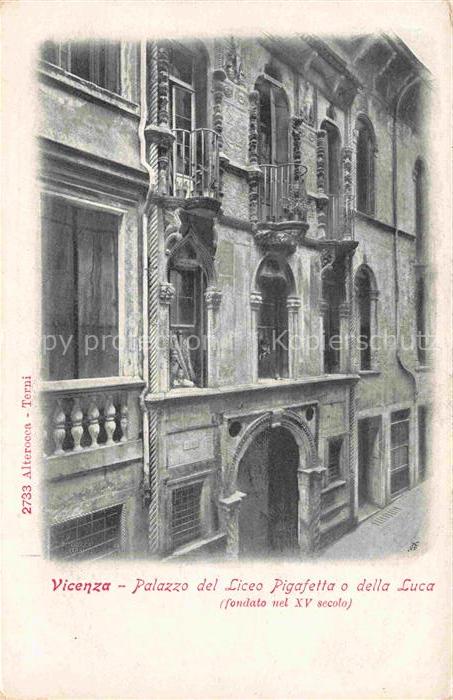 Vicenza Veneto IT Palazzo-del-Liceo-Pigafetta Palazzo-della-Luca Renaissance-Fas