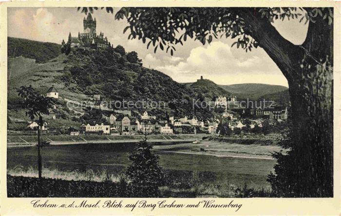 Cochem Kochem Mosel Burg-Cochem Winnenburg Mosel Fluss Weinberge Stadtansicht Hu