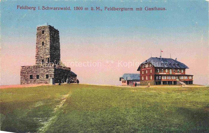 Feldberg 1450m Schwarzwald BW Feldbergturm Gasthaus Schwarzwald Gipfel Steinturm