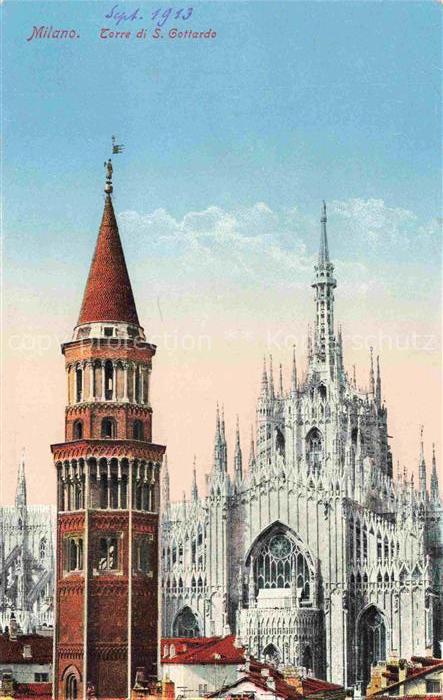 MILANO Mailand IT Torre-di-S.-Gottardo Duomo Kathedrale Dom Turm Gotik