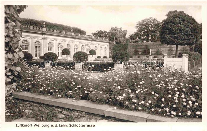 Weilburg Lahn Hessen Schlossterrasse Schloss Rosengarten Orangerie Park Blumenbe