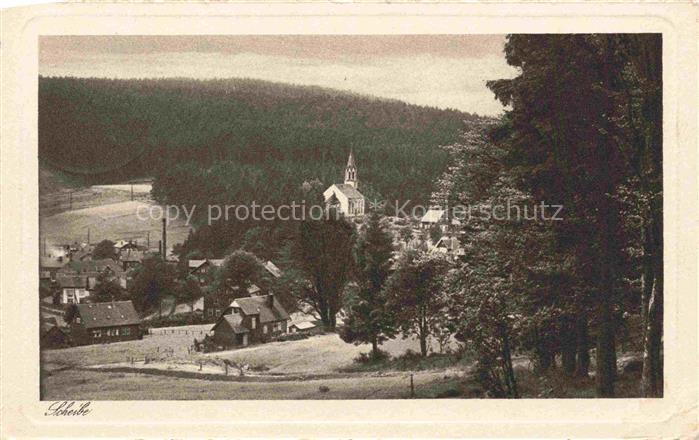 Scheibe-Alsbach Sonneberg Thueringen Luftkurort-Scheibe Dorfansicht Kirche Wald