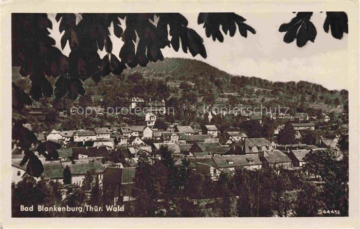 Bad Blankenburg Thueringer-Wald Panorama Ortschaft Kirche Huegel Baeume