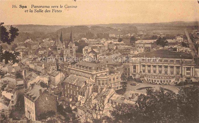 SPA Belgium Casino Salle-des-Fêtes Stadtpanorama Kirche Daecher Altstadt Vogelpe