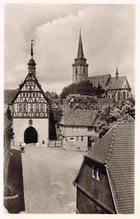 Oberursel Taunus Hessen Altes-Rathaus Kirche Fachwerk Kirchturm Altstadt Hof Pfl